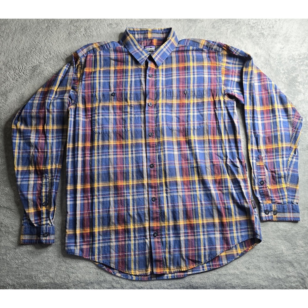 Patagonia Button Up Shirt Mens Large Multicolor Plaid L/S Organic Cotton Flannel